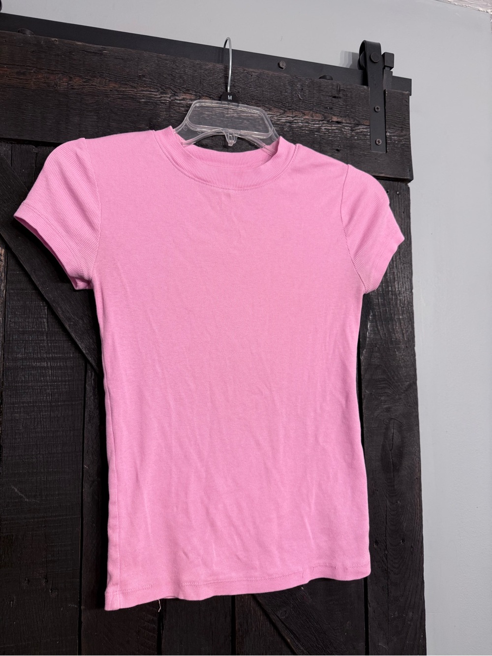 Classic Crewneck Short Sleeve Top - Pink